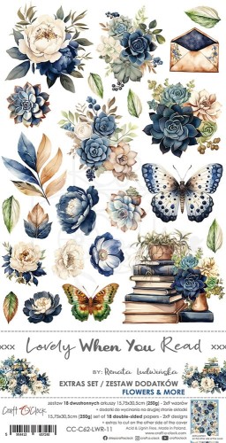 Zestaw dodatków 15x30 Lovely When You Read - Flowers &amp; More - CC-C62-LWR-11 Craft O’Clock