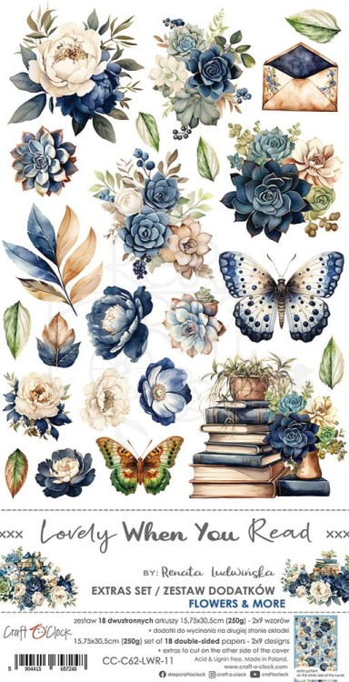 Zestaw dodatków 15x30 Lovely When You Read - Mix - CC-C62-LWR-13 Craft O’Clock