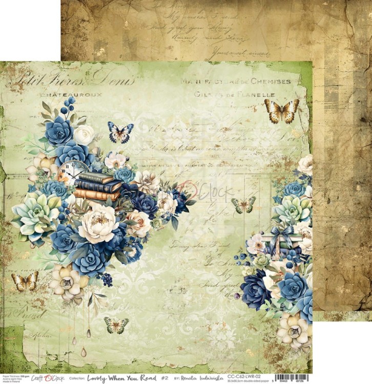 Zestaw papierów do scrapbookingu 30x30 Lovely When You Read CC-C62-LWR-00 Craft O’Clock