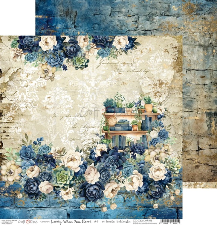 Zestaw papierów do scrapbookingu 30x30 Lovely When You Read CC-C62-LWR-00 Craft O’Clock