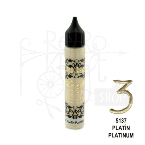 Konturówka metaliczna Dora 3D platyna 25ml KD5137 Cadence