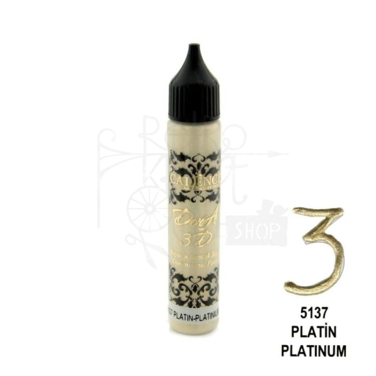 Konturówka metaliczna Dora 3D platyna 25ml KD5137 Cadence