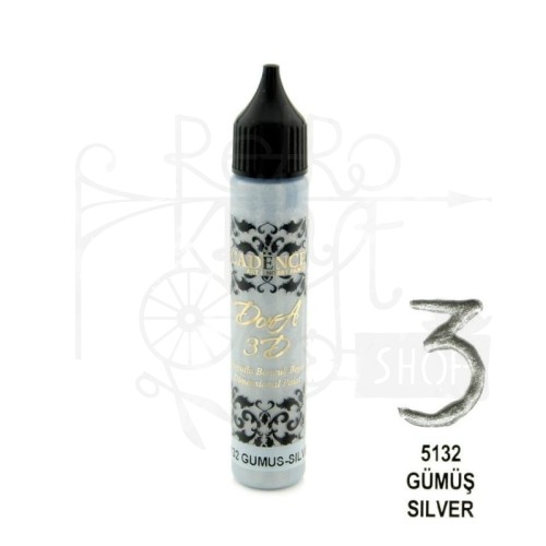 Konturówka metaliczna Dora 3D srebrna 25ml KD5132 Cadence