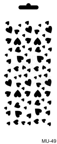 Szablon maska 10x25cm serca serduszka MU49 Cadence