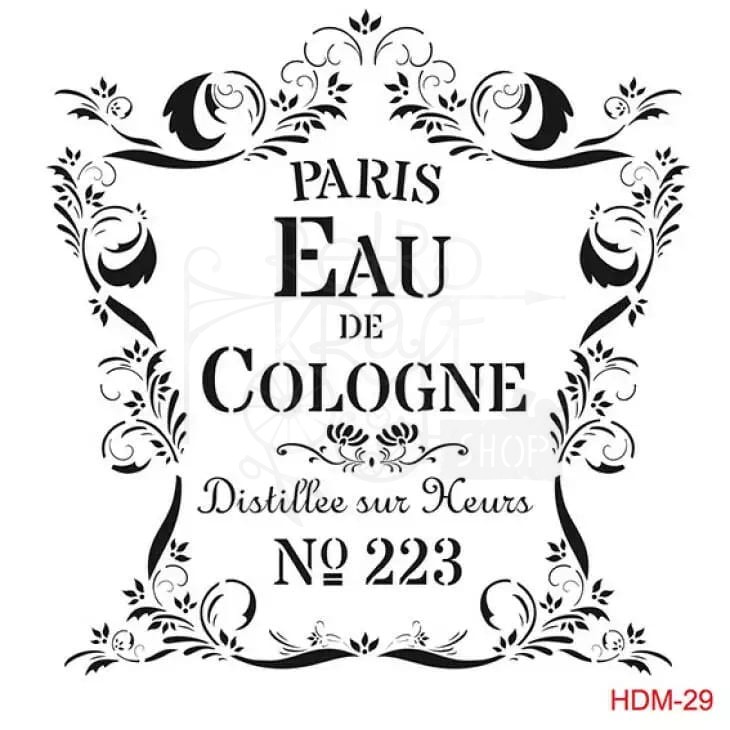 Szablon maska 25x25 Home Decor Eau de Cologne HDM29 Cadence