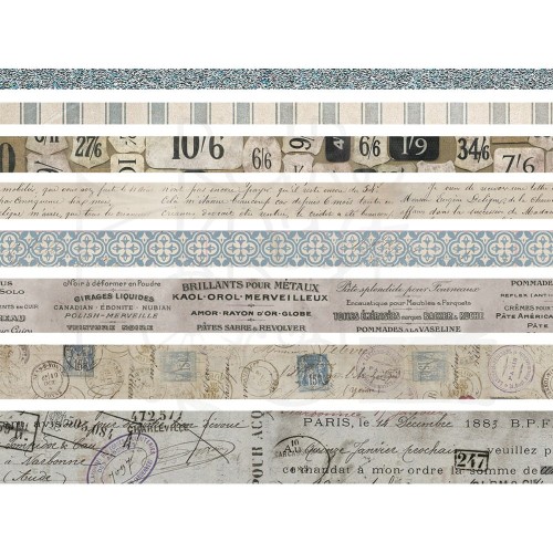 Taśma washi Idea-Ology Design Tape French 8szt TH93355 Tim Holtz