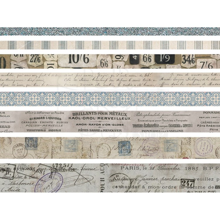Taśma washi Idea-Ology Design Tape French 8szt TH93355 Tim Holtz