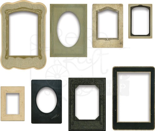 Ozdoby tekturowe ramki Idea-Ology Baseboard Frames 8szt TH93710 Tim Holtz
