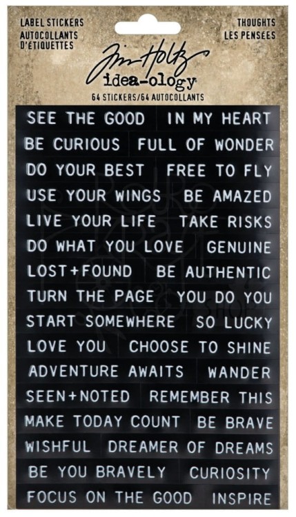 Naklejki papierowe Idea-Ology Sentiments Label Stickers Thoughts 64szt TH94229 Tim Holtz