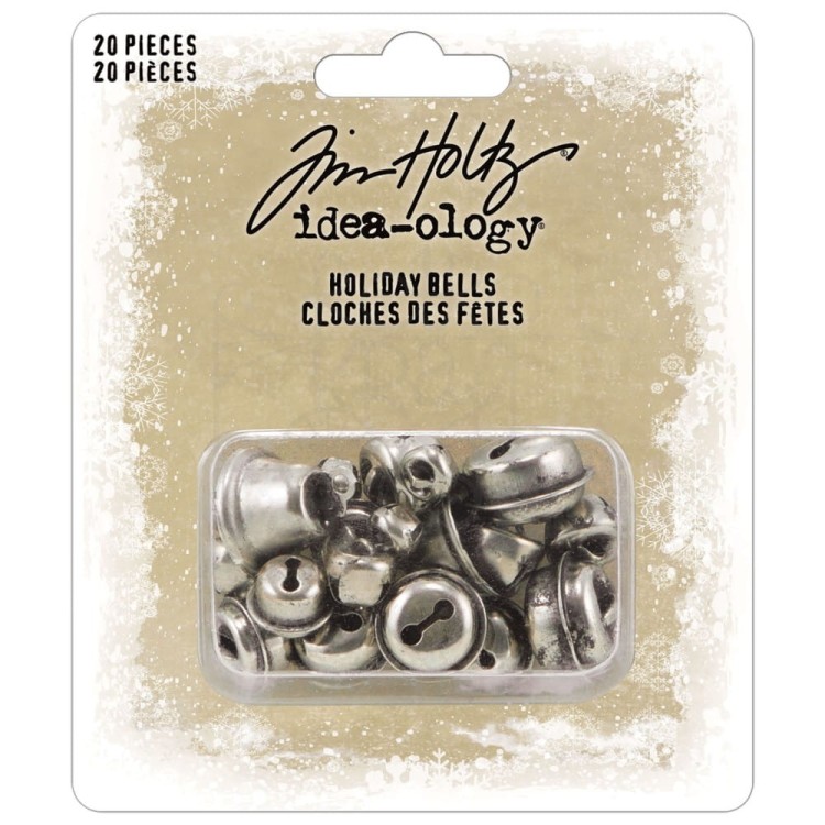 Ozdoby metalowe dzwonki Idea-Ology Holiday Bells 20szt TH94353 Tim Holtz