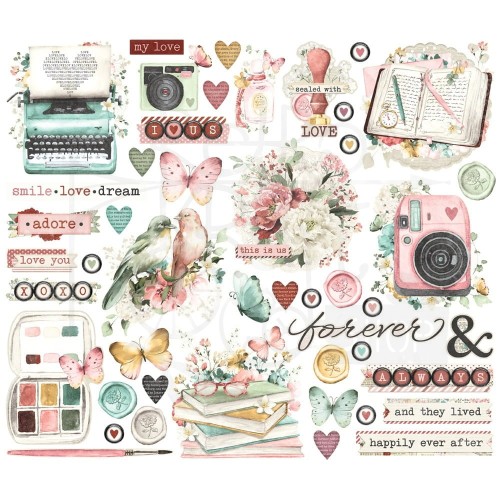 Ozdoby papierowe Die-Cuts Love Story Bits &amp; Pieces 47szt VLO21422 Simple Stories