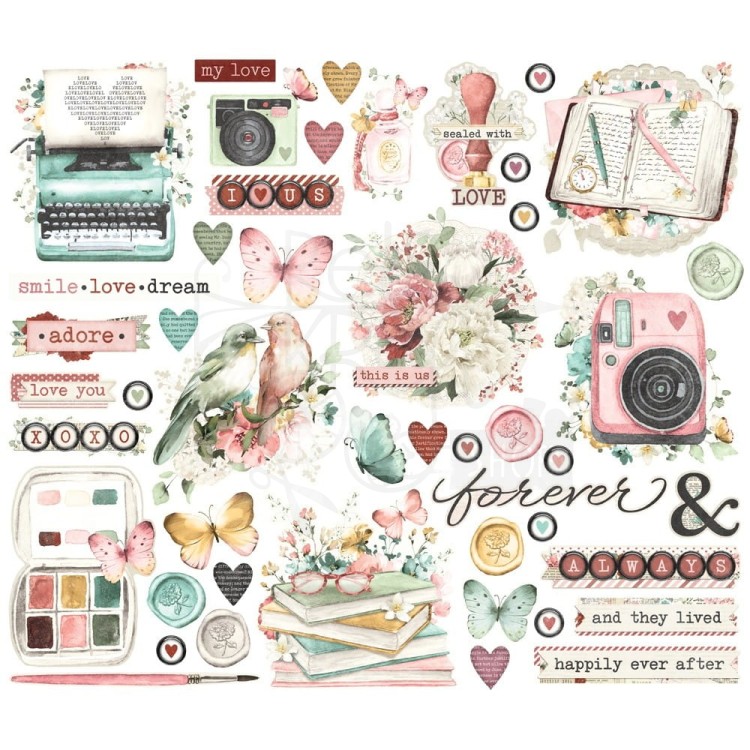 Ozdoby papierowe Die-Cuts Love Story Bits &amp; Pieces 47szt VLO21422 Simple Stories
