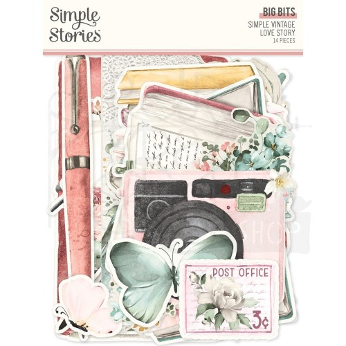 Ozdoby papierowe Die-Cuts Love Story Bits &amp; Pieces - Big 14szt VLO21424 Simple Stories