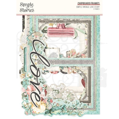 Ozdoby tekturowe Love Story Chipboard Frames 6szt VLO21427 Simple Stories