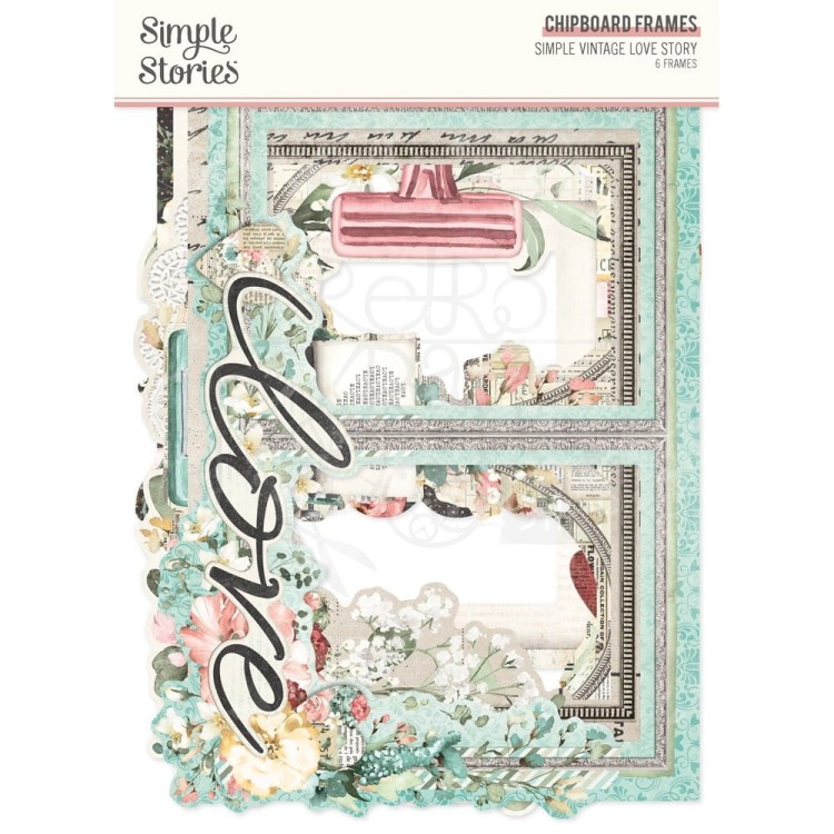 Ozdoby tekturowe Love Story Chipboard Frames 6szt VLO21427 Simple Stories