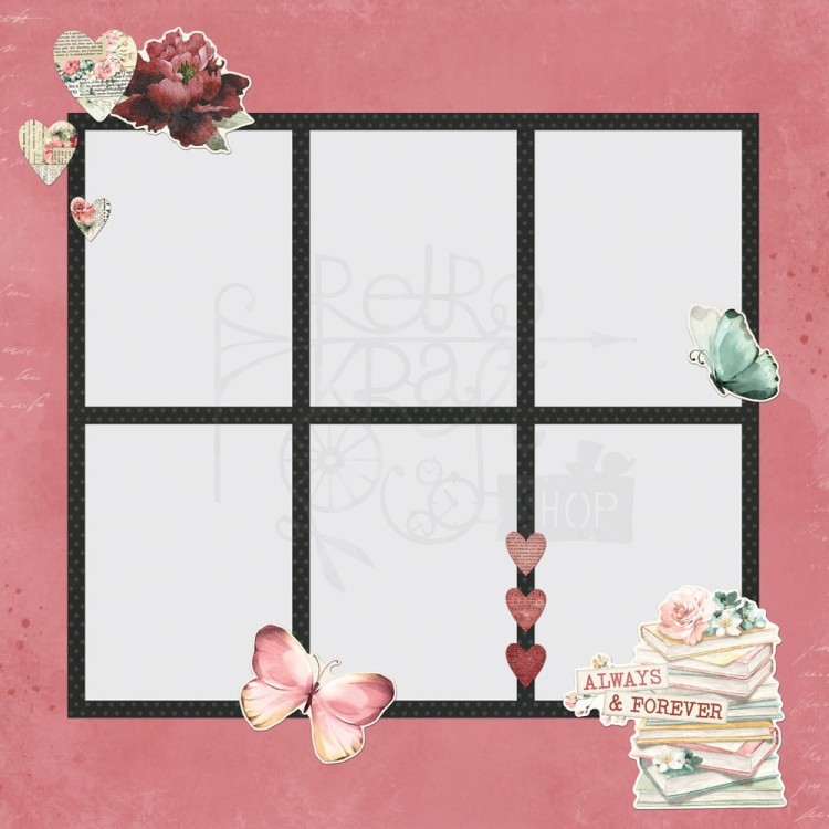 Ozdoby papierowe duże Die-Cuts Love Story Simple Pages Page Pieces 19szt VLO21436 Simple Stories