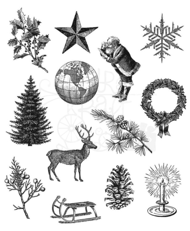 Stempel gumowy kauczukowy Cling Stamp Holiday Things CMS-LG441 Tim Holtz Stampers Anonymous