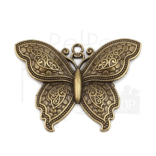 Motyl metalowy 6 duży - brąz antyczny