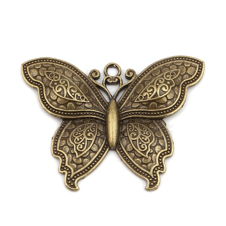 Motyl metalowy 6 duży - brąz antyczny