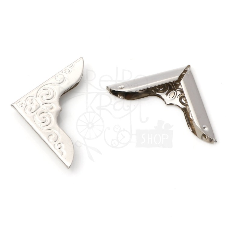 Narożnik albumowy metalowy 7 23x23mm - srebro