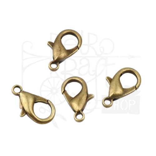Ozdoba metalowa - zapinka 16x8mm - antyczny brąz - 4 sztuki