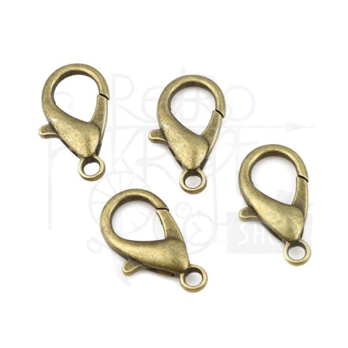 Ozdoba metalowa - zapinka 12x7mm - antyczny brąz - 4 sztuki