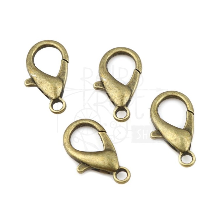 Ozdoba metalowa - zapinka 12x7mm - antyczny brąz - 4 sztuki