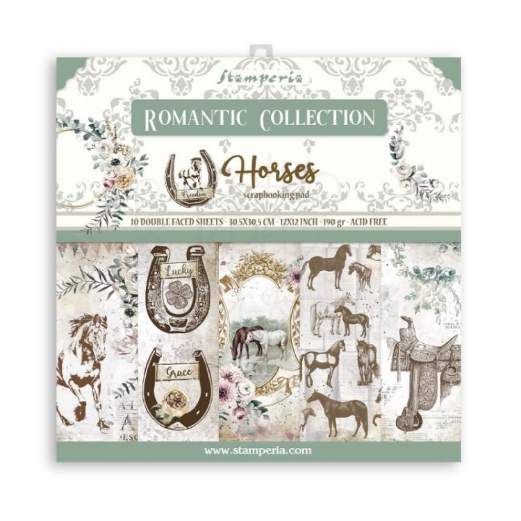 Zestaw papierów 30x30 Romantic Horses SBBL90 Stamperia