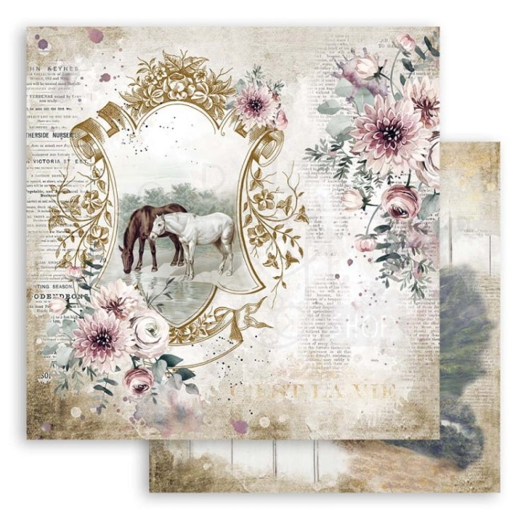 Zestaw papierów 30x30 Romantic Horses SBBL90 Stamperia