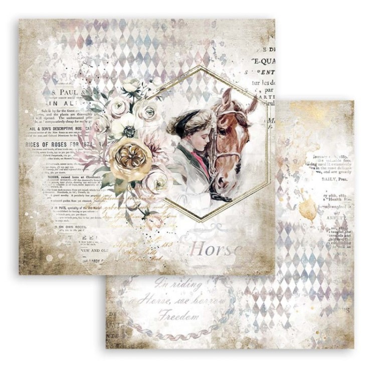 Zestaw papierów 30x30 Romantic Horses SBBL90 Stamperia