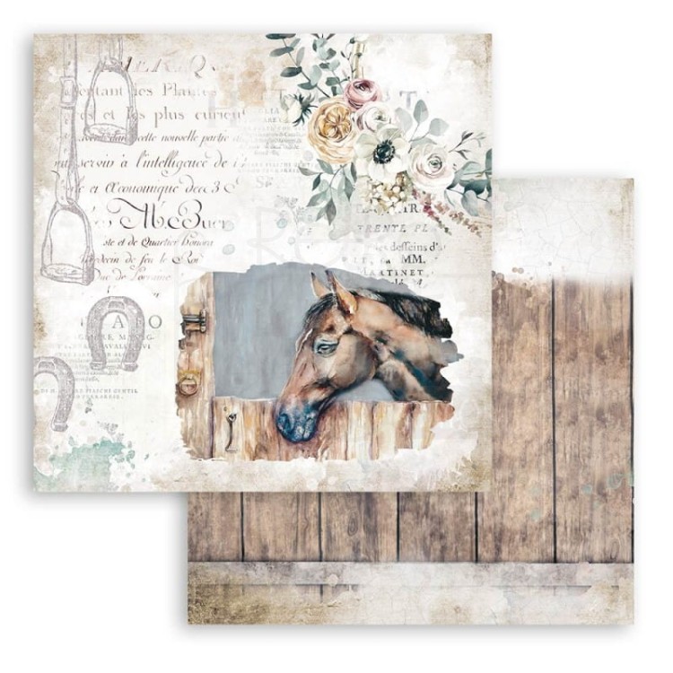 Zestaw papierów 30x30 Romantic Horses SBBL90 Stamperia