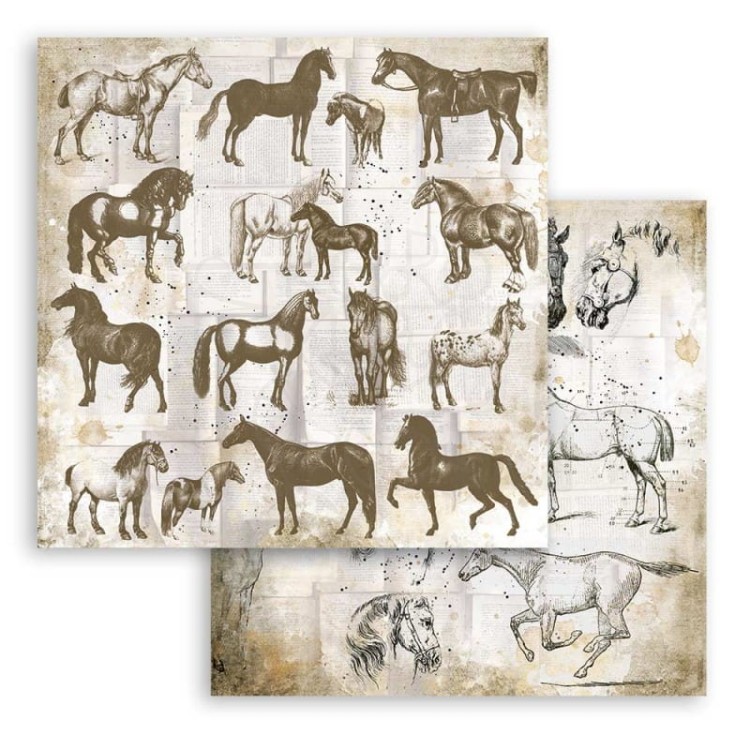 Zestaw papierów 30x30 Romantic Horses SBBL90 Stamperia
