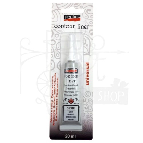 Konturówka z aplikatorem 20ml metaliczny srebrny 2462 Pentart
