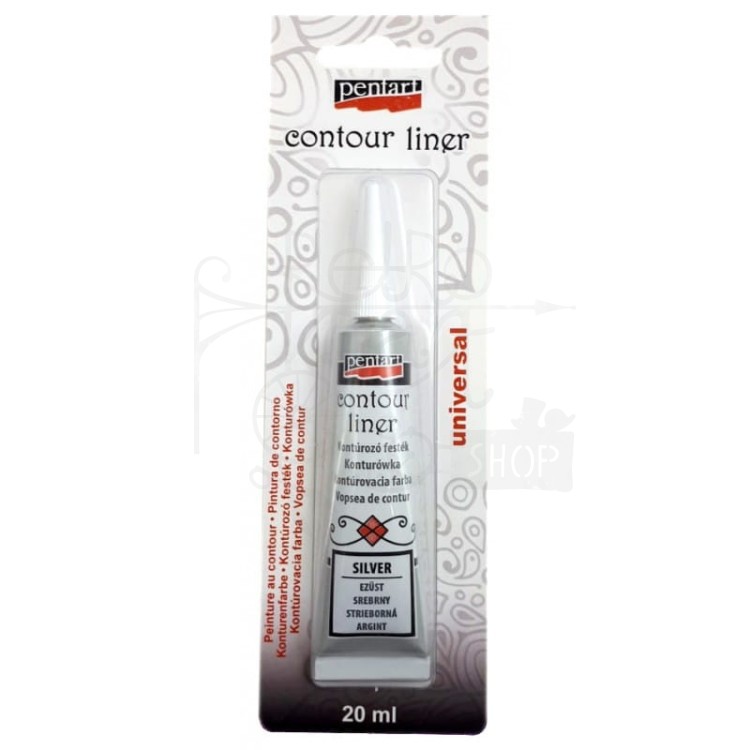 Konturówka z aplikatorem 20ml metaliczny srebrny 2462 Pentart