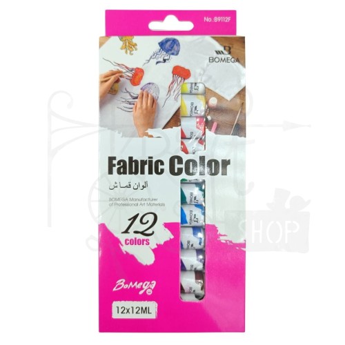 Zestaw farb do tkanin 12x12ml Bomega
