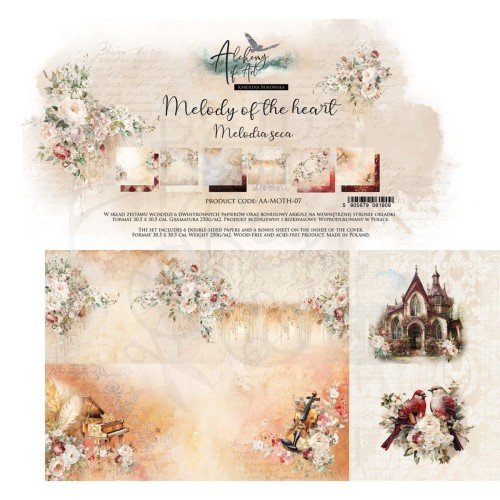 Zestaw papierów do scrapbookingu 30x30 Melody of The Heart AA-MOTH-07 Alchemy of Art