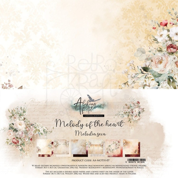 Zestaw papierów do scrapbookingu 30x30 Melody of The Heart AA-MOTH-07 Alchemy of Art