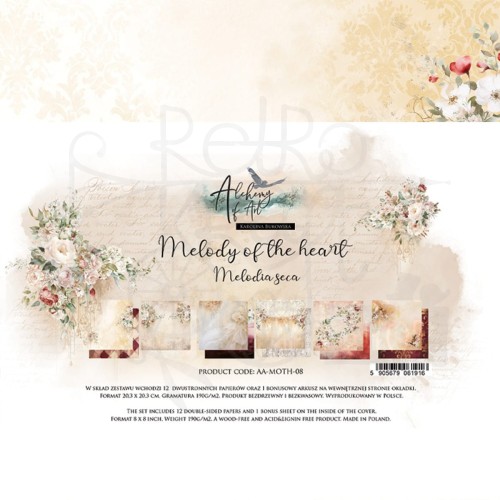 Zestaw papierów do scrapbookingu 20x20 Melody of The Heart AA-MOTH-08 Alchemy of Art