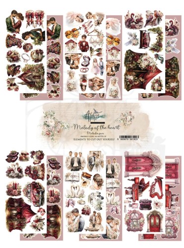 Zestaw papierów 15x30 elementy do wycinania Melody of The Heart AA-MOTH-10 Alchemy of Art