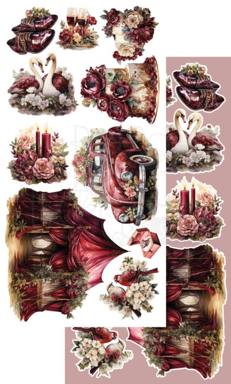 Zestaw papierów 15x30 elementy do wycinania Melody of The Heart AA-MOTH-10 Alchemy of Art