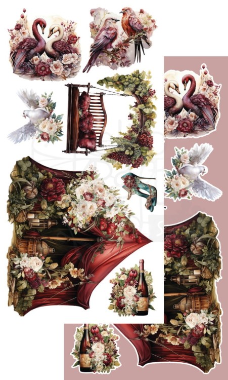 Zestaw papierów 15x30 elementy do wycinania Melody of The Heart AA-MOTH-10 Alchemy of Art