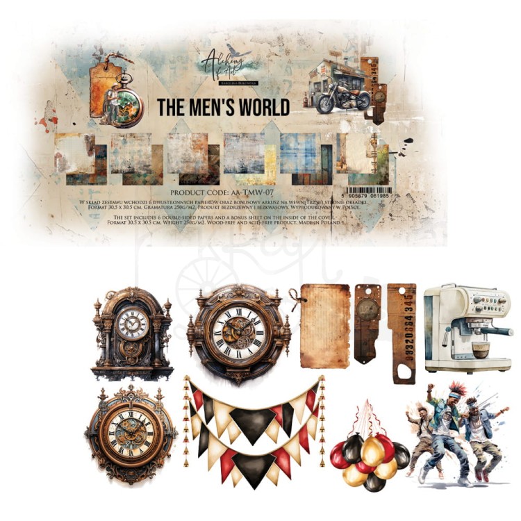 Zestaw papierów do scrapbookingu 30x30 The Men's World AA-TMW-07 Alchemy of Art