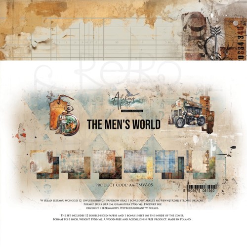 Zestaw papierów do scrapbookingu 20x20 The Men's World AA-TMW-08 Alchemy of Art