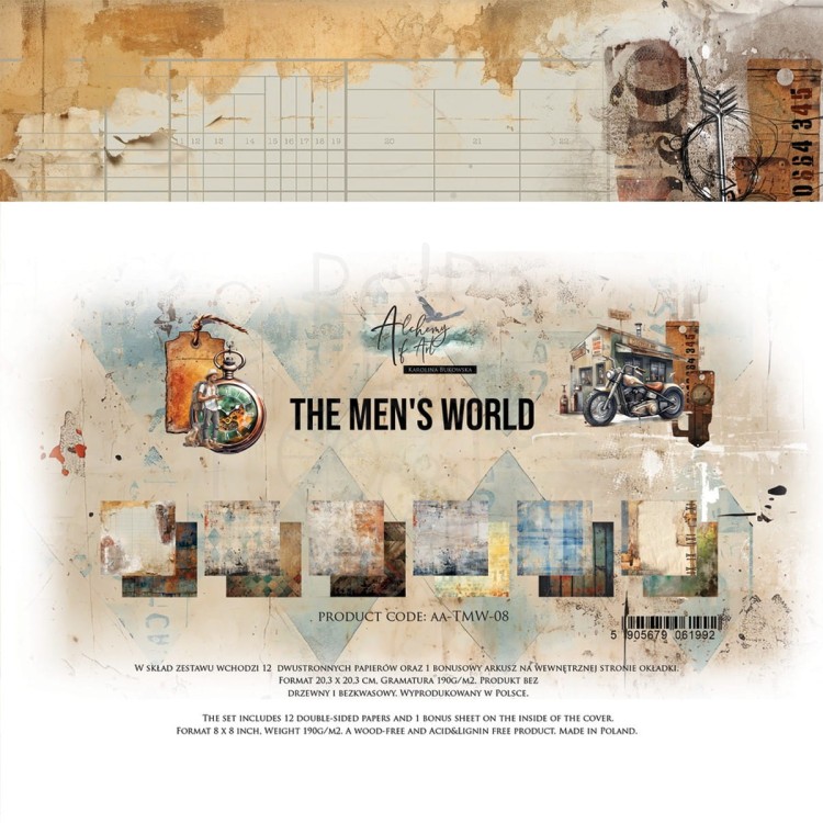 Zestaw papierów do scrapbookingu 20x20 The Men's World AA-TMW-08 Alchemy of Art