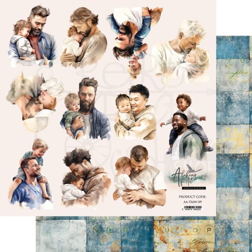 Papier do scrapbookingu 30x30 elementy do wycinania The Men's World AA-TMW-09 Alchemy of Art