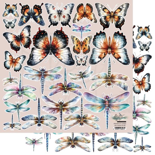 Papier do scrapbookingu 30x30 elementy do wycinania Owady AA-INSECTS-01 Alchemy of Art