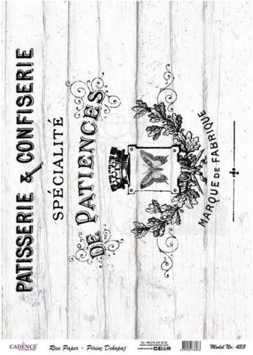 Papier ryżowy A4 Patisserie Confiserie PR0433 Cadence