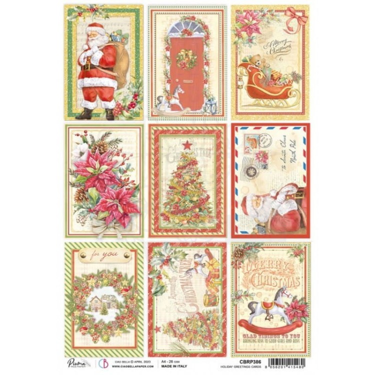 Papier ryżowy A4 Holiday Greeting Cards CBRP386 Ciao Bella