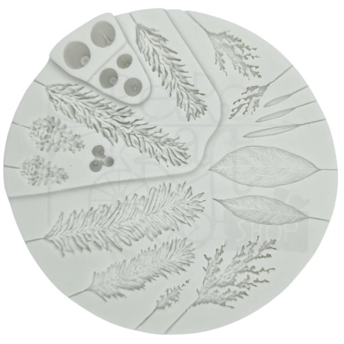 Foremka silikonowa Roślinny mix na kole 14cm MZ0046 Pentart