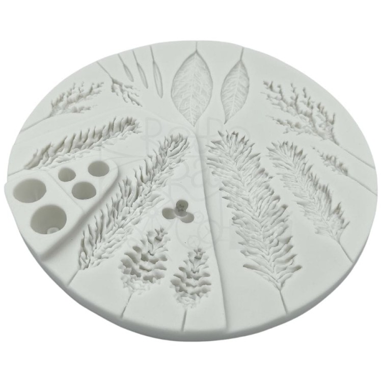 Foremka silikonowa Roślinny mix na kole 14cm MZ0046 Pentart